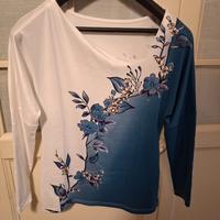 maglia donna taglia S collo asimmetrico 