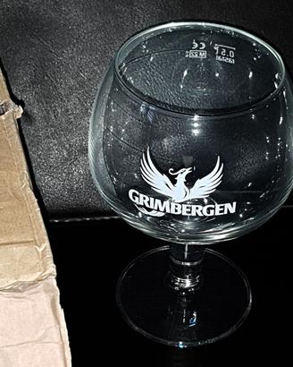 6 Calici bicchieri birra Grimbergen Nuovi