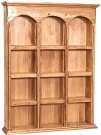 Libreria Vetrinetta Country in Legno di Tiglio Nat