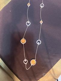 Collana Ottaviani Con Pietre Viola E Giallo