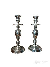 Coppia candelabri in argento 