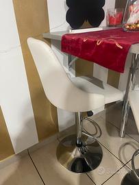 sgabello ecopelle bianco