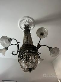 Lampadario antico cristallo