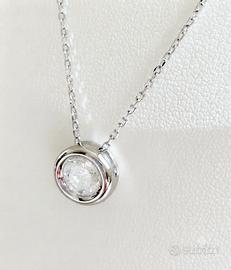Collana in Argento con Brillante in Moissanite 1CT