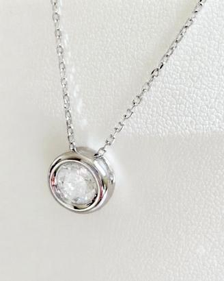 Collana in Argento con Brillante in Moissanite 1CT