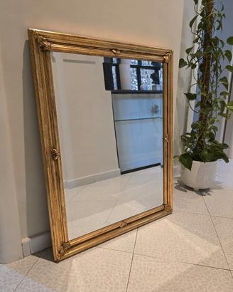specchiera da parete  con finitura foglia oro