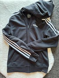 Felpa Adidas Nera con Cappuccio e Zip