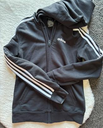 Felpa Adidas Nera con Cappuccio e Zip