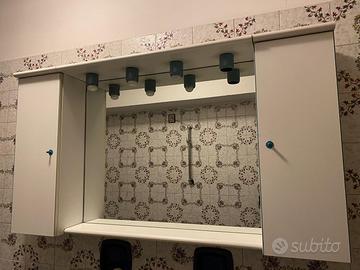 Specchio da bagno con ante e faretti