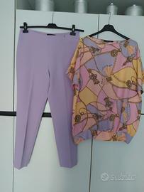 completo pantalone con camicia seta pura