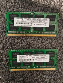 RAM Notebook DDR3 8GB (2x4GB) Samsung
