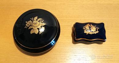 Set di due portagioie in porcellana francese. 