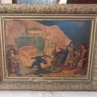 Coppia di quadri a stampa con cornici color oro