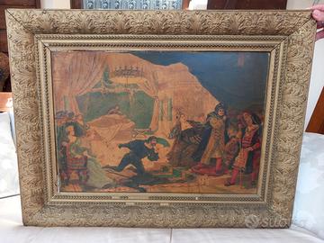 Coppia di quadri a stampa con cornici color oro