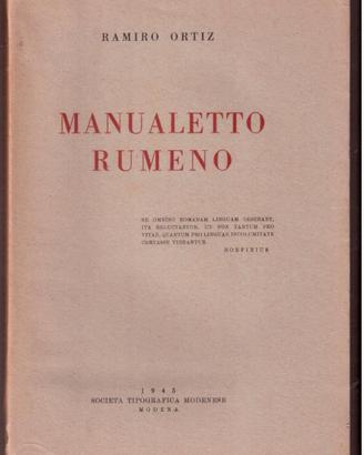 Ortiz Manualetto di rumeno 1945 ediz. poco comune