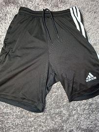 Pantaloncini Adidas neri Aeroready con strisce bia