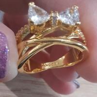 anello pandora placcato oro 14 carati. nuovo. mis.