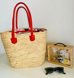 Borsa grande da spiaggia in paglia