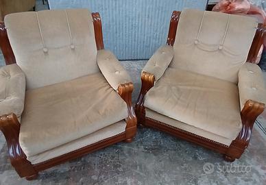 coppia poltrone struttura in legno 