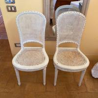 Set Sedie 6 Antiche Shabby Bianco