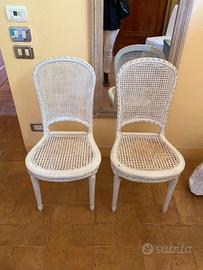 Set Sedie 6 Antiche Shabby Bianco