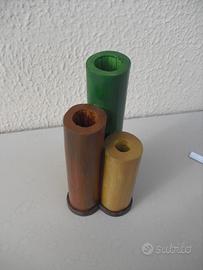 Vaso di bambù e legno / porta penne