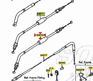 Cavo gas chiusura Kawasaki KL650 540121328