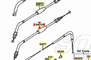 Cavo gas chiusura Kawasaki KL650 540121328