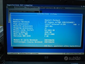 Computer notebook hp compaq nx7300