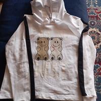 maglia Briko' bambina bianca con cappuccio 