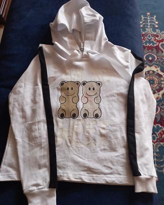 maglia Briko' bambina bianca con cappuccio 