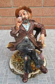 statuetta ceramica di bassano "uomo con fiaschetta