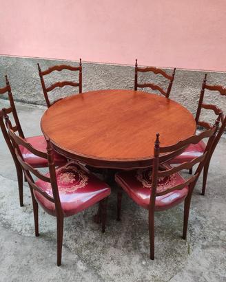 Tavolo rotondo allungabile con 6 sedie 