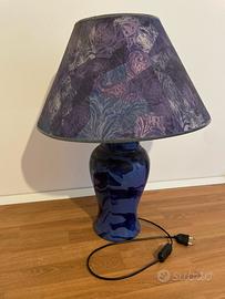 Lampada da tavolo in ceramica blu 45 cm