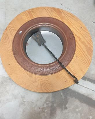 Braciere x carbonella vintage in legno e ferro