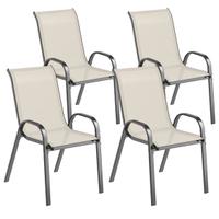 N*4 Poltrone da giardino in alluminio colore beige