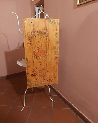 Tavola pirografata stile Holly Hobbie