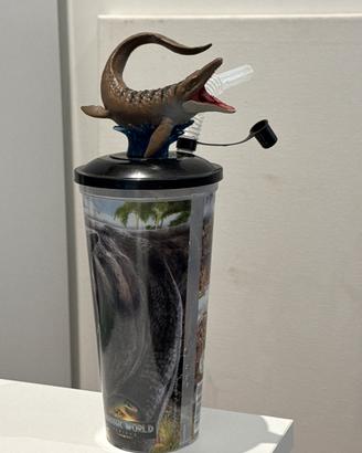 Bicchiere Jurassic World con Topper Mosasauro