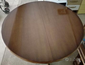 Tavolo Rotondo allungabile in Legno di Noce