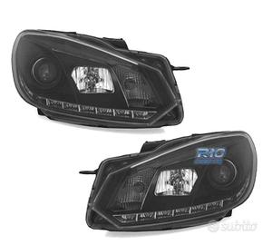 FARI VOLKSWAGEN VW GOLF 6 08-12 DRL FONDO NERO