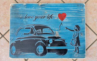 stile "bansky " Fiat 500 e bambina