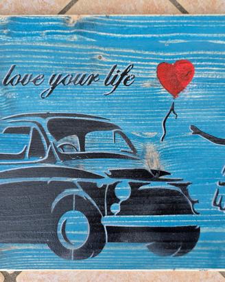 stile "bansky " Fiat 500 e bambina