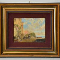 Antico quadro olio su tavola Firma Gianni XIX sec