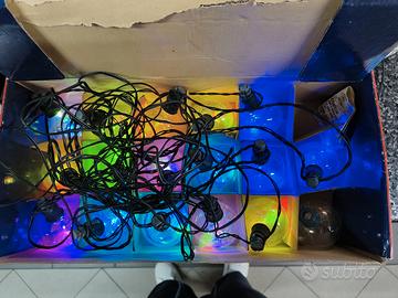 catena luminosa lineare 16sfere led multicolore 