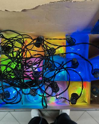catena luminosa lineare 16sfere led multicolore 