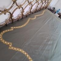 copriletto per letto a 2 piazze in raso verde oliv