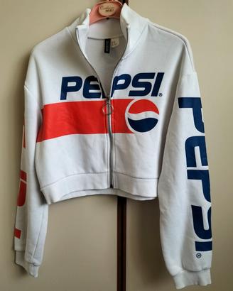 Felpa bianca corta Pepsi
