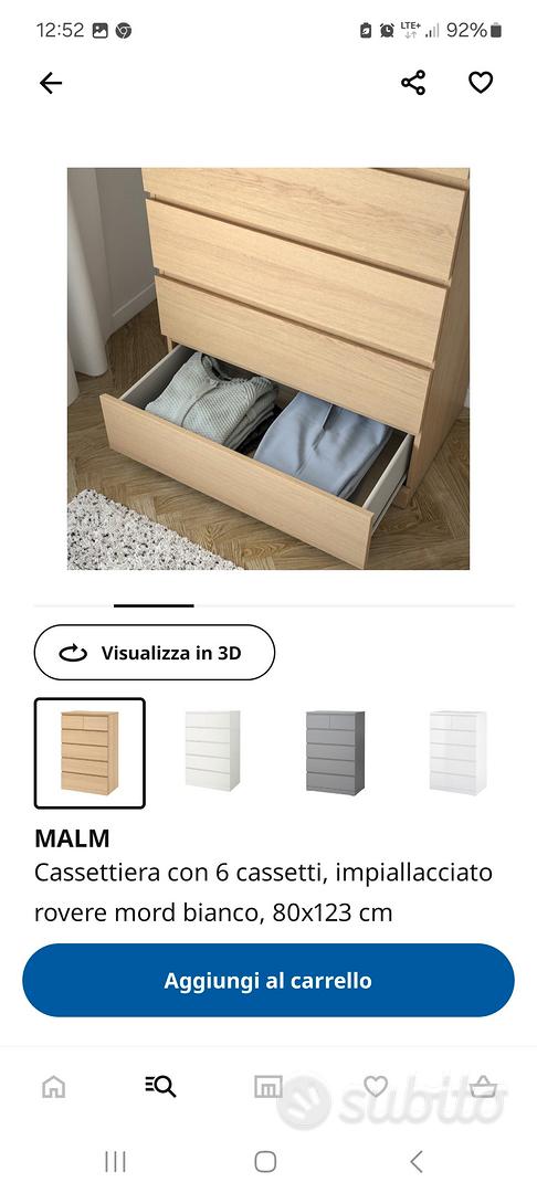 MALM Cassettiera con 2 cassetti, impiallacciato rovere mord bianco, 40x55  cm - IKEA Italia