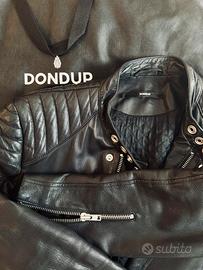 Giacca chiodo in vera pelle Dondup