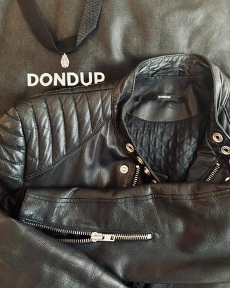 Giacca chiodo in vera pelle Dondup